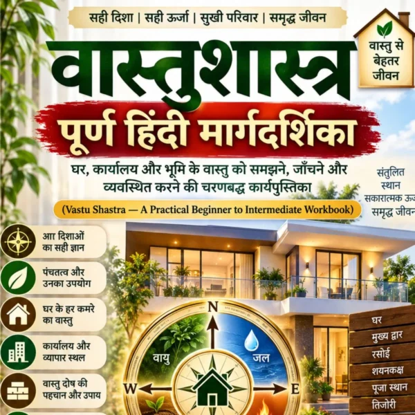 वास्तुशास्त्र: पूर्ण हिंदी मार्गदर्शिका — घर, कार्यालय और भूमि के वास्तु को समझने, जाँचने और व्यवस्थित करने की चरणबद्ध कार्यपुस्तिका